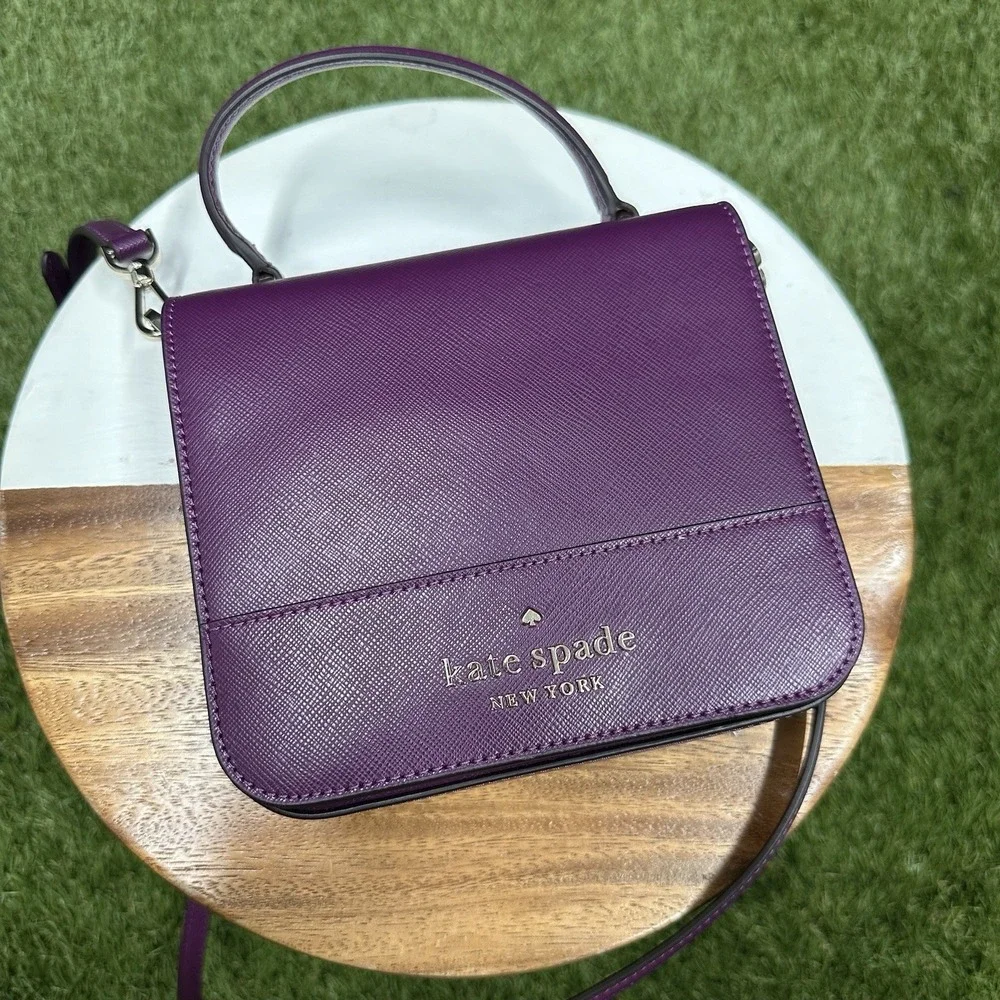 Kate Spade Staci Square Crossbody‎ Plum Pie